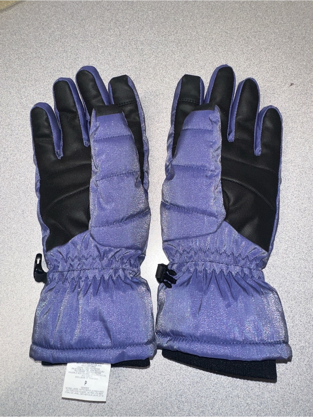 NWOT Columbia light metallic purple Quilted Insulated snow Gloves women’s small - Picture 2 of 4